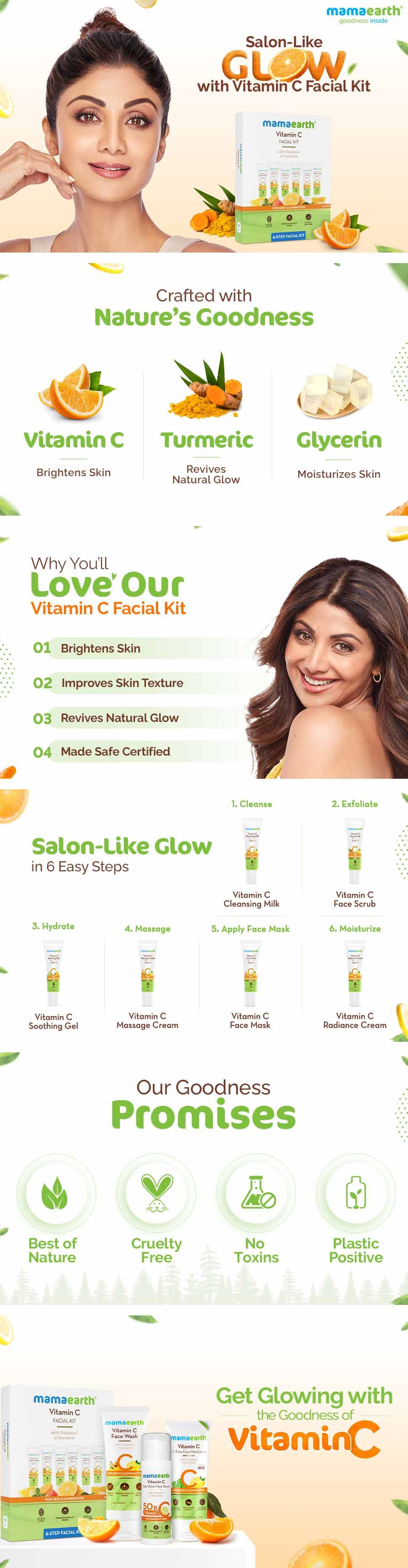 Vitamin C Facial Kit for Brightens skin Mamaearth